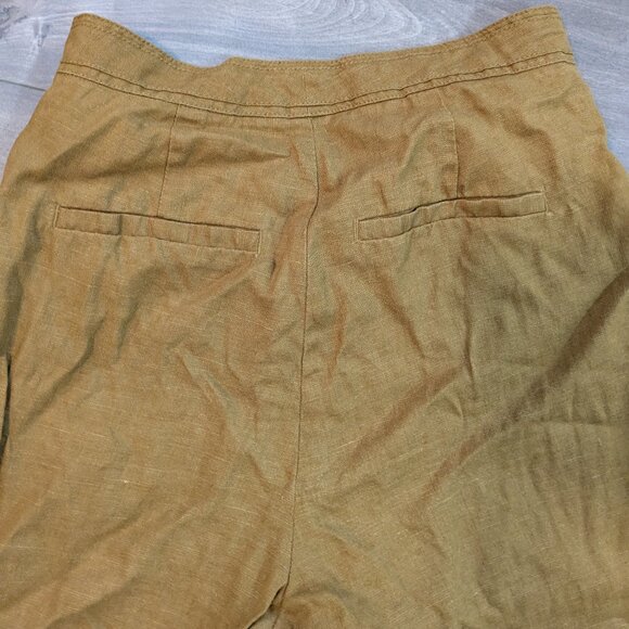 Contemporaine Brown Linen Pants with Tie Waist - Picture 8 of 10